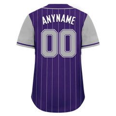 Custom Gray Purple Stripe Fashion Personalized Authentic Baseball Jersey BSBJ01-D017252