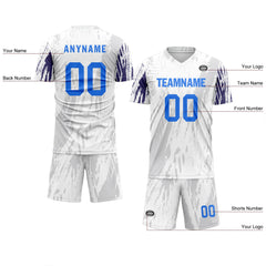 Custom White Gray Soccer Sets Jersey Personalized SCJ101-D28043