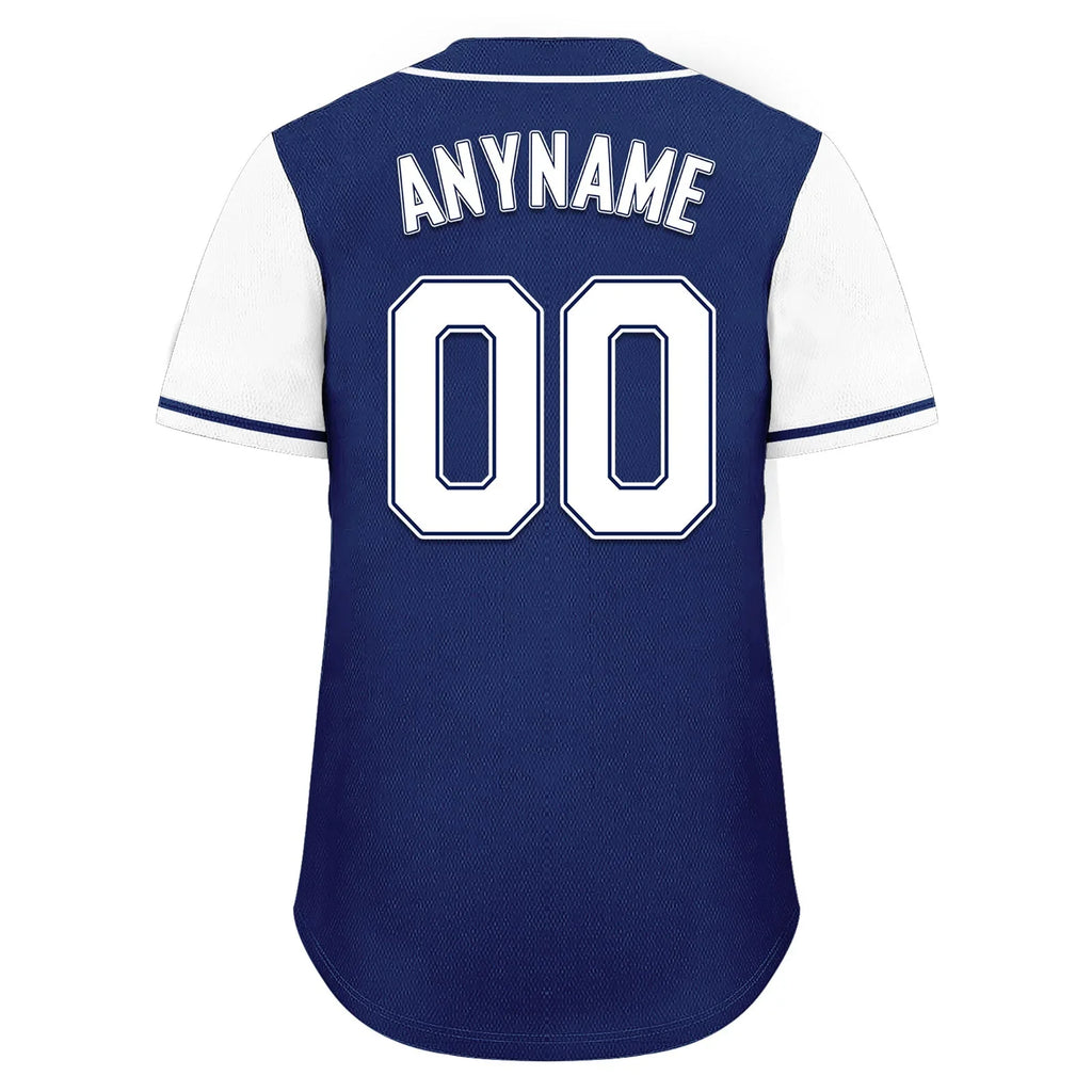 Custom Blue White Raglan Sleeves Personalized Authentic Baseball Jersey BSBJ01-D020200-6 - Coolcustomize