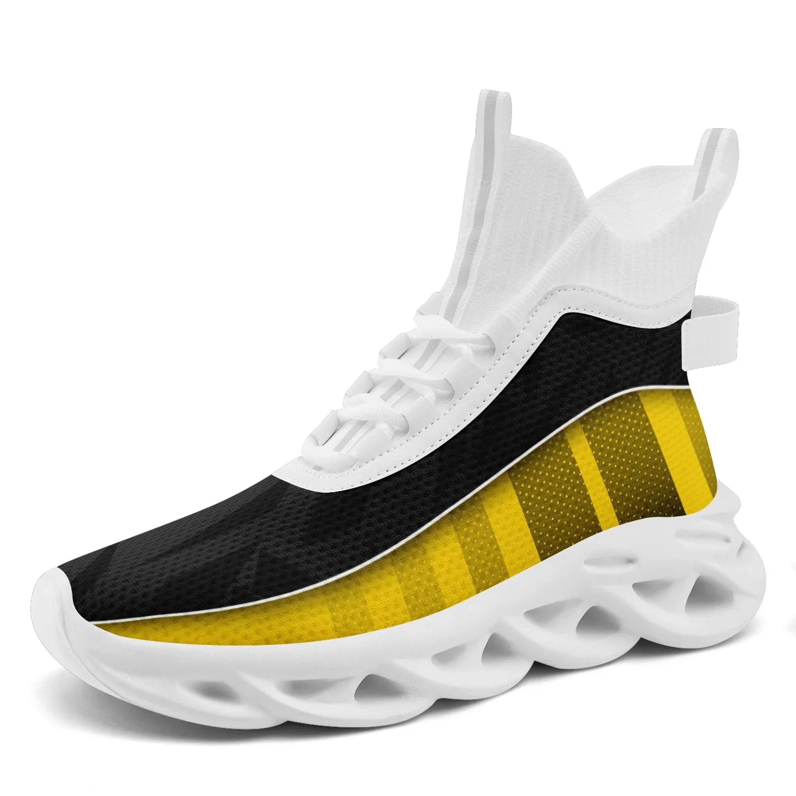 Custom Black Yellow Maxsoul Shoes Personalized Sneaker FN029A-D020158-7 - Coolcustomize