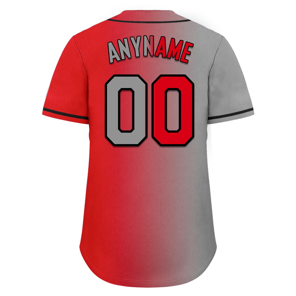 Custom Grey Red Gradient Fashion Personalized Authentic Baseball Jersey BSBJ01-D0a7aad - Coolcustomize