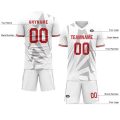 Custom White Gray Soccer Sets Jersey Personalized SCJ101-D28046