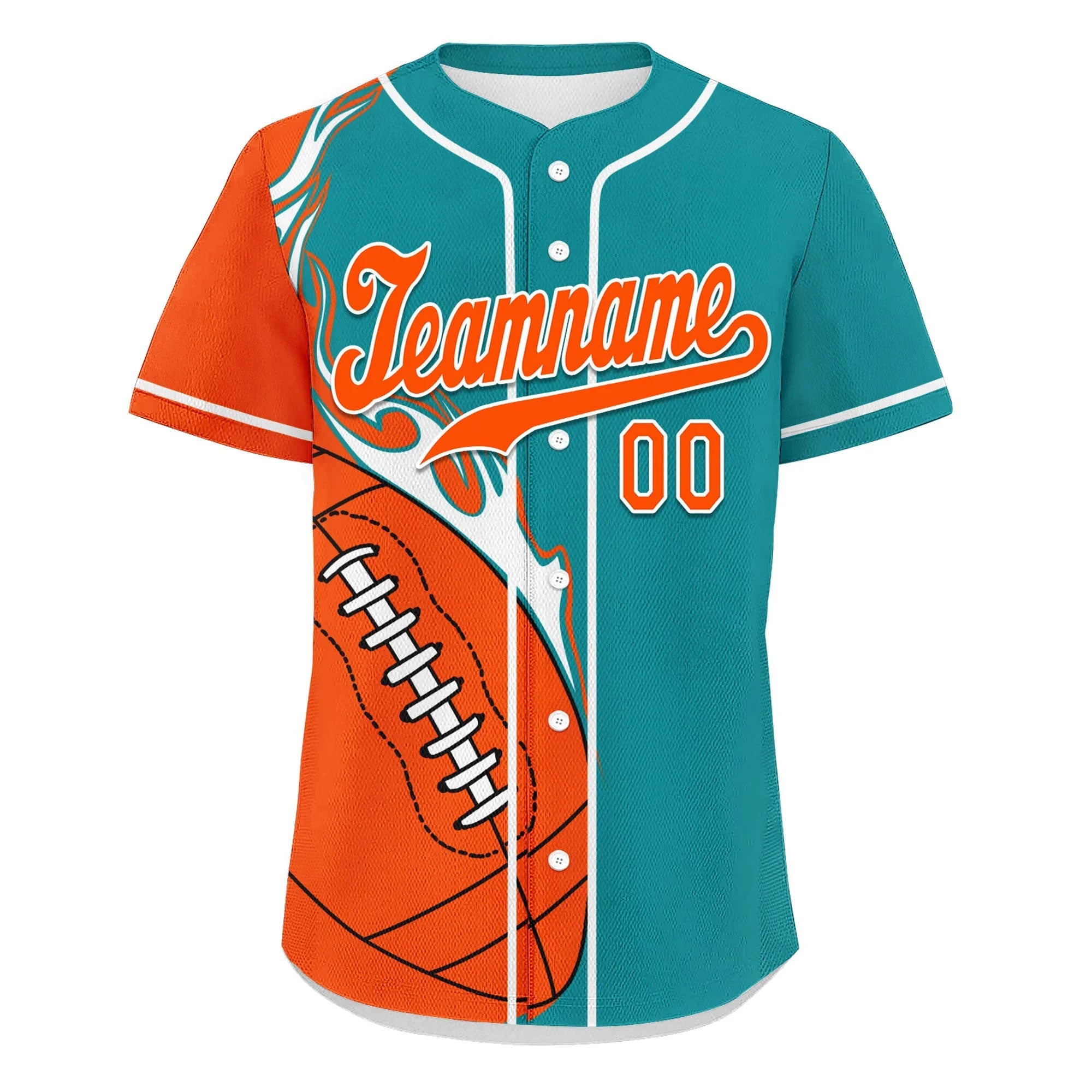Custom Cyan Orange Classic Style Personalized Authentic Baseball Jersey UN002-D0b0a00-ba - Coolcustomize