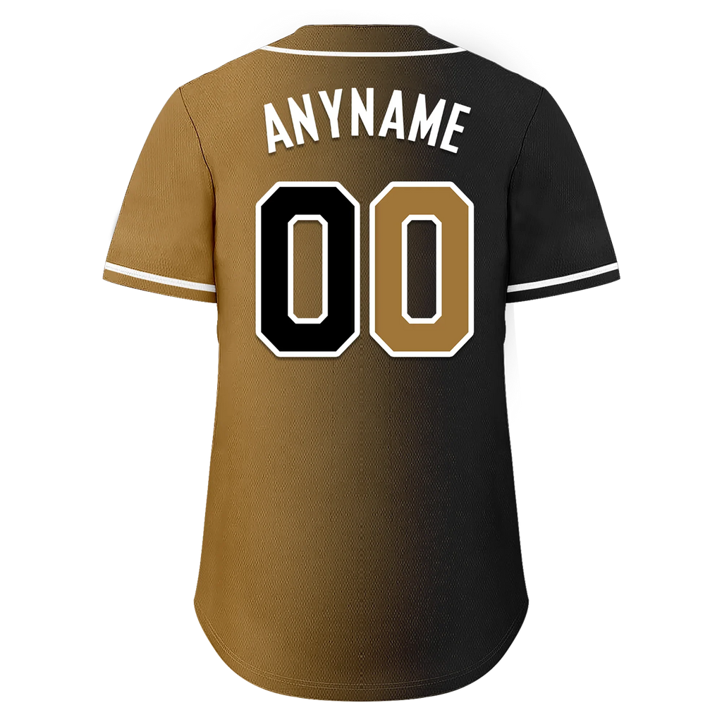 Custom Black Gold Gradient Fashion Personalized Authentic Baseball Jersey BSBJ01-D0a7a0d - Coolcustomize