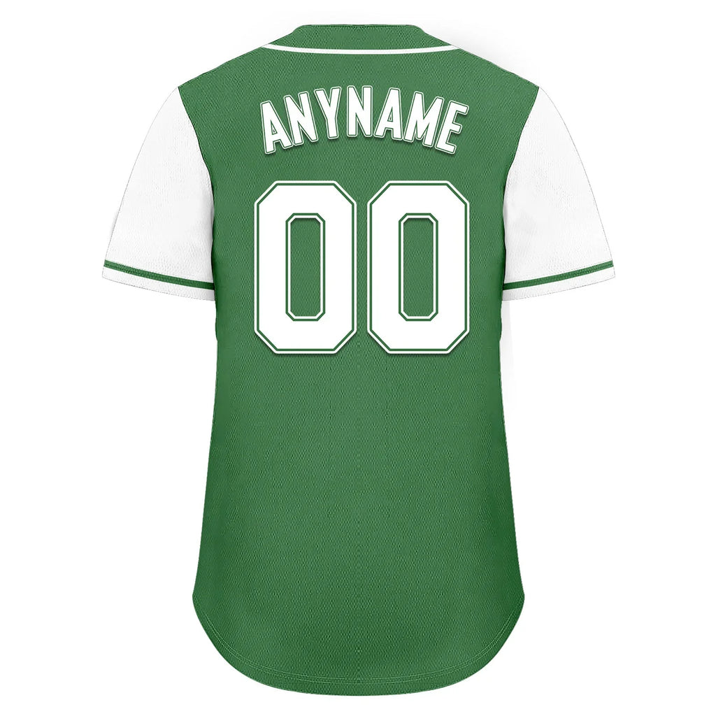 Custom Green White Raglan Sleeves Personalized Authentic Baseball Jersey BSBJ01-D020200-10 - Coolcustomize
