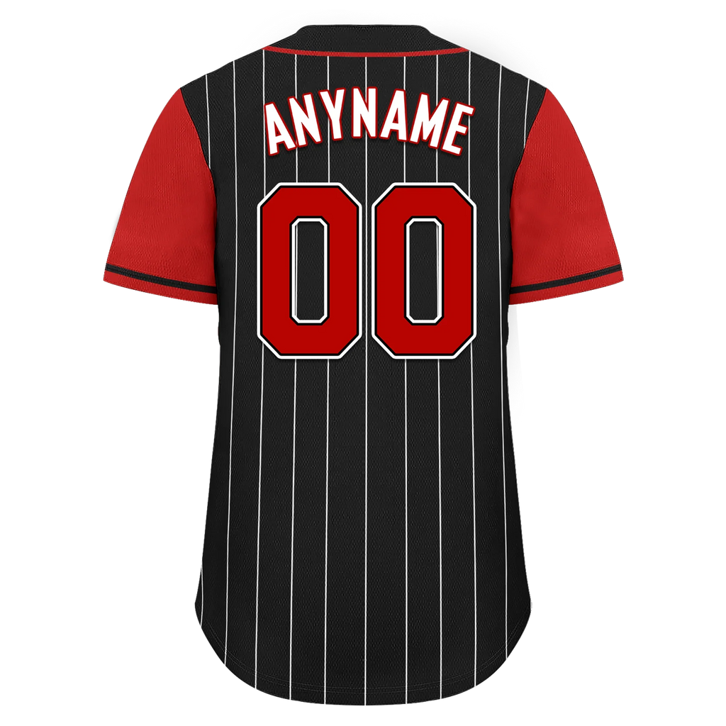Custom Black Red Stripe Fashion Personalized Authentic Baseball Jersey BSBJ01-D017216 - Coolcustomize