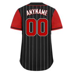 Custom Black Red Stripe Fashion Personalized Authentic Baseball Jersey BSBJ01-D017216