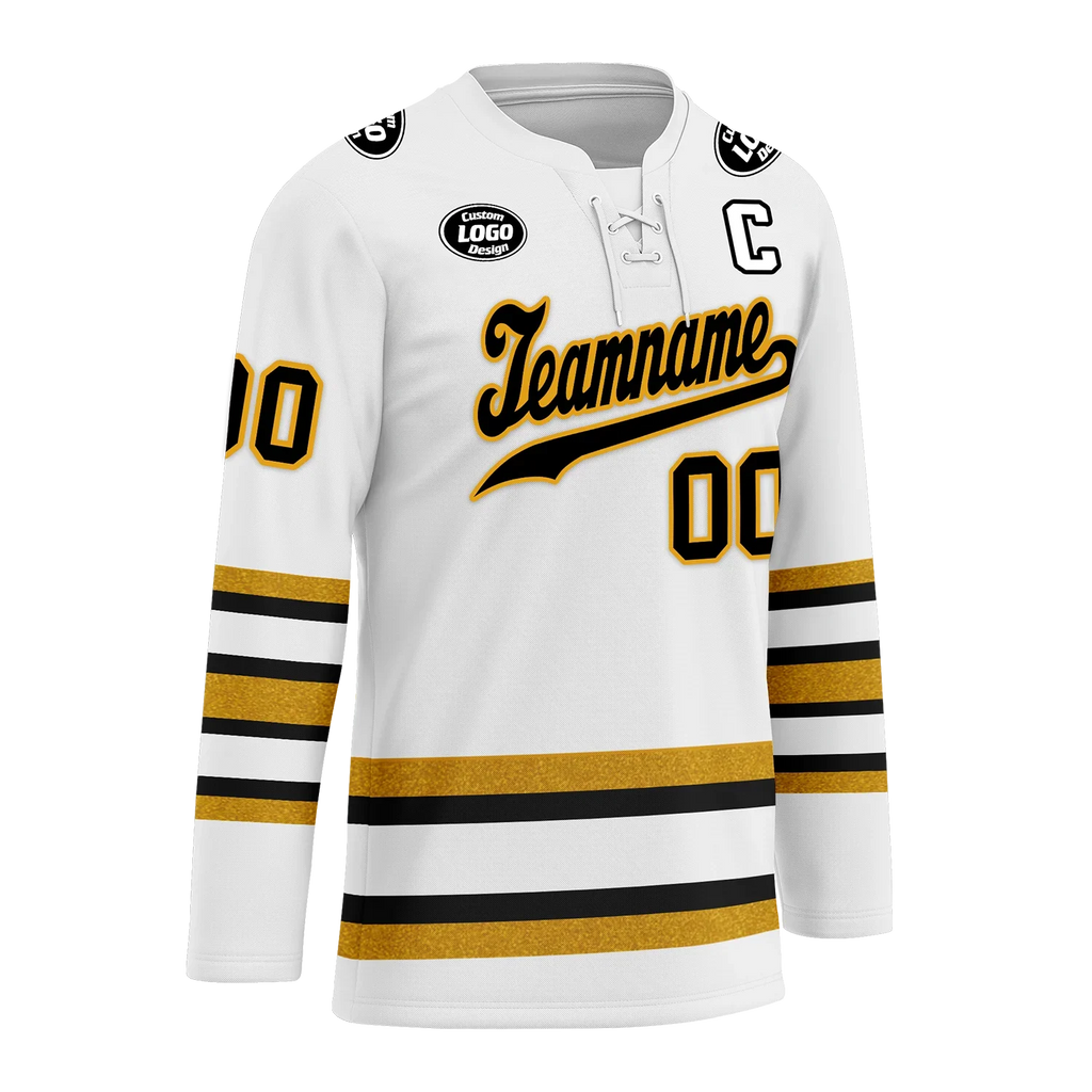 Custom White Yellow Personalized Hockey Jersey HCKJ01-D0a70ef - Coolcustomize