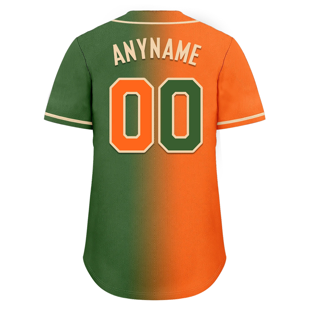 Custom Orange Green Gradient Fashion Personalized Authentic Baseball Jersey BSBJ01-D0a708d - Coolcustomize