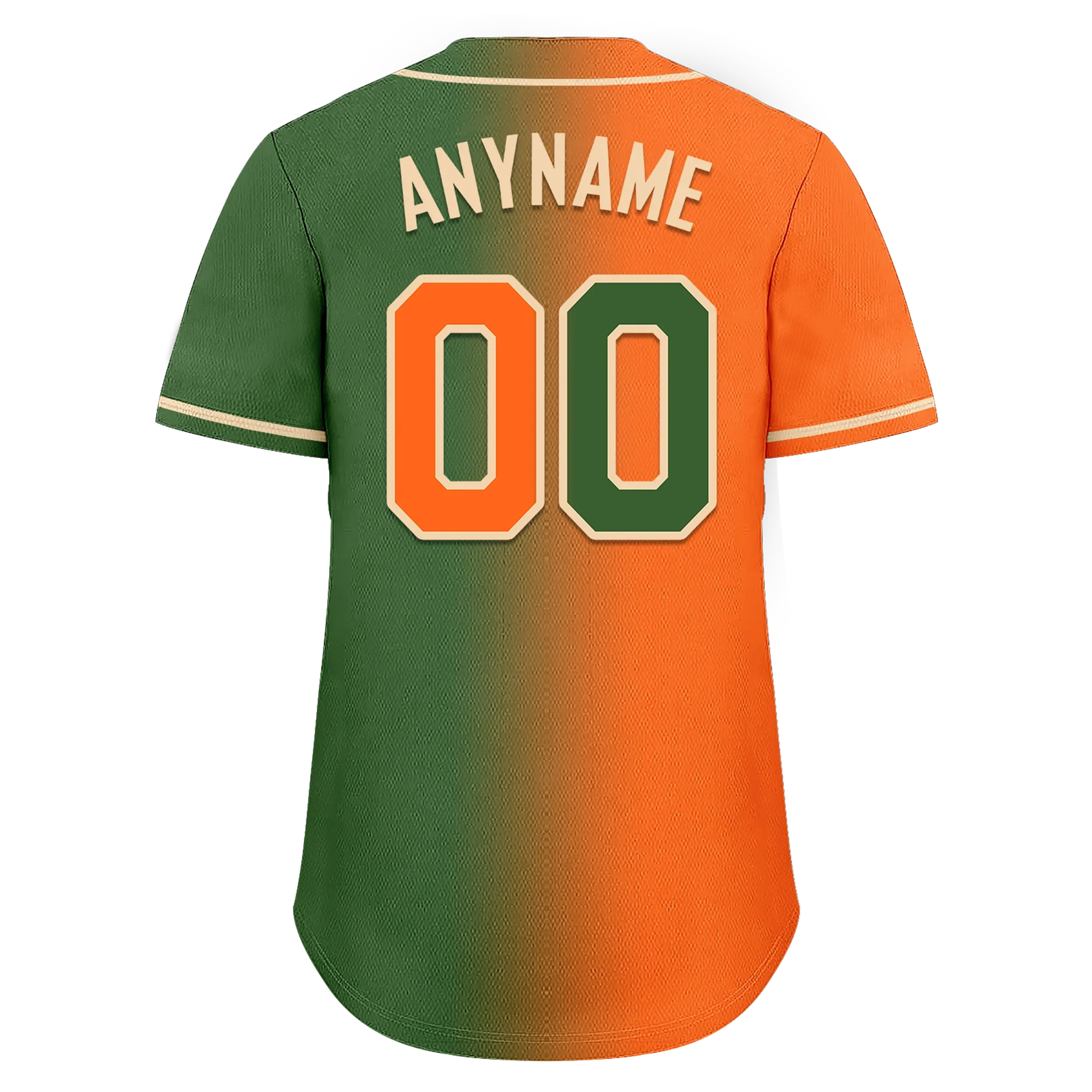 Custom Orange Green Gradient Fashion Personalized Authentic Baseball Jersey BSBJ01-D0a708d - Coolcustomize