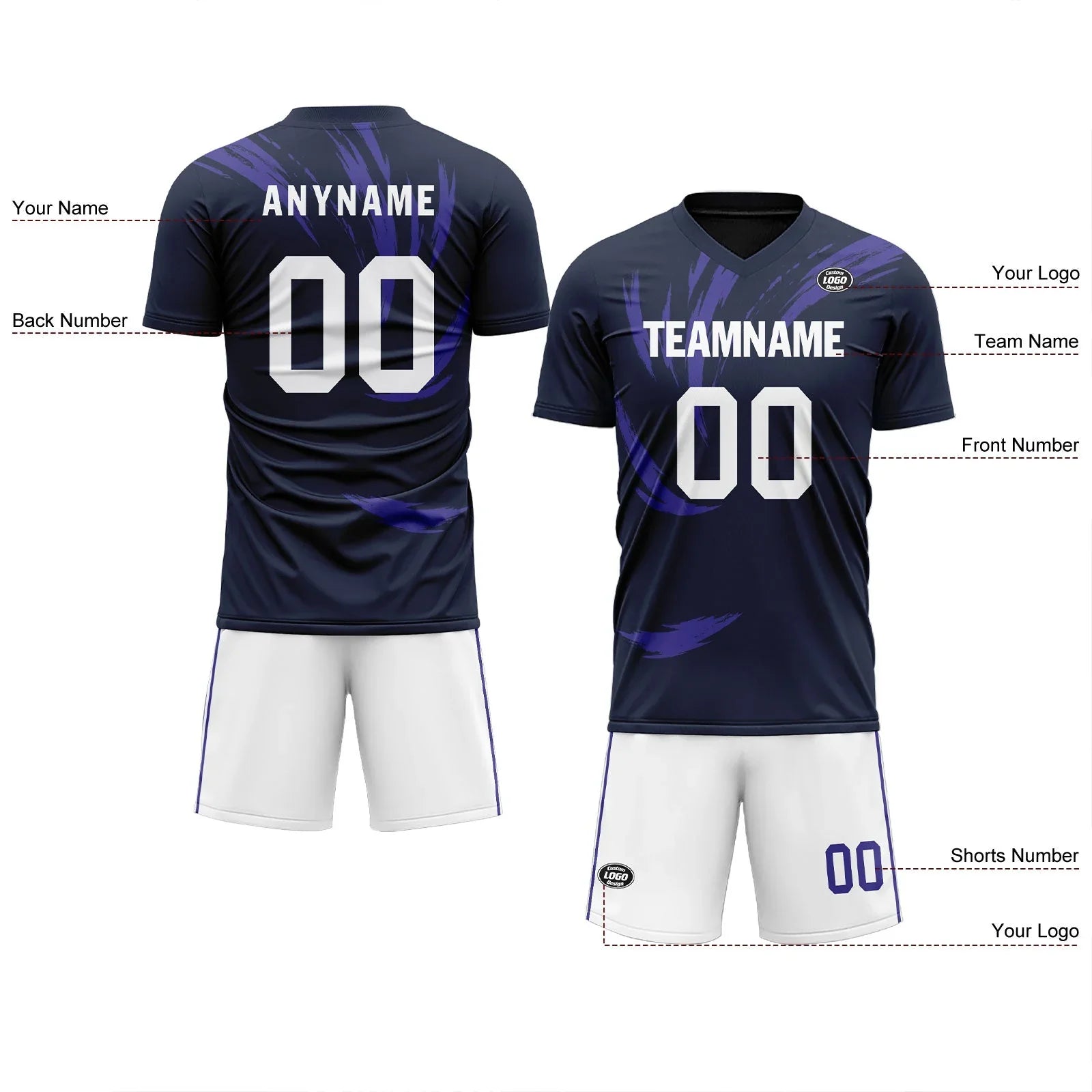 Custom Blue Purple Soccer Sets Jersey Personalized SCJ101-D28017 - Coolcustomize