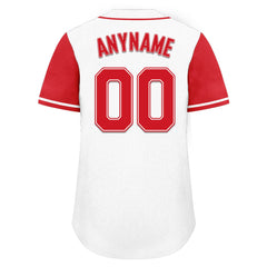 Custom White Red Raglan Sleeves Personalized Authentic Baseball Jersey BSBJ01-D020200-7