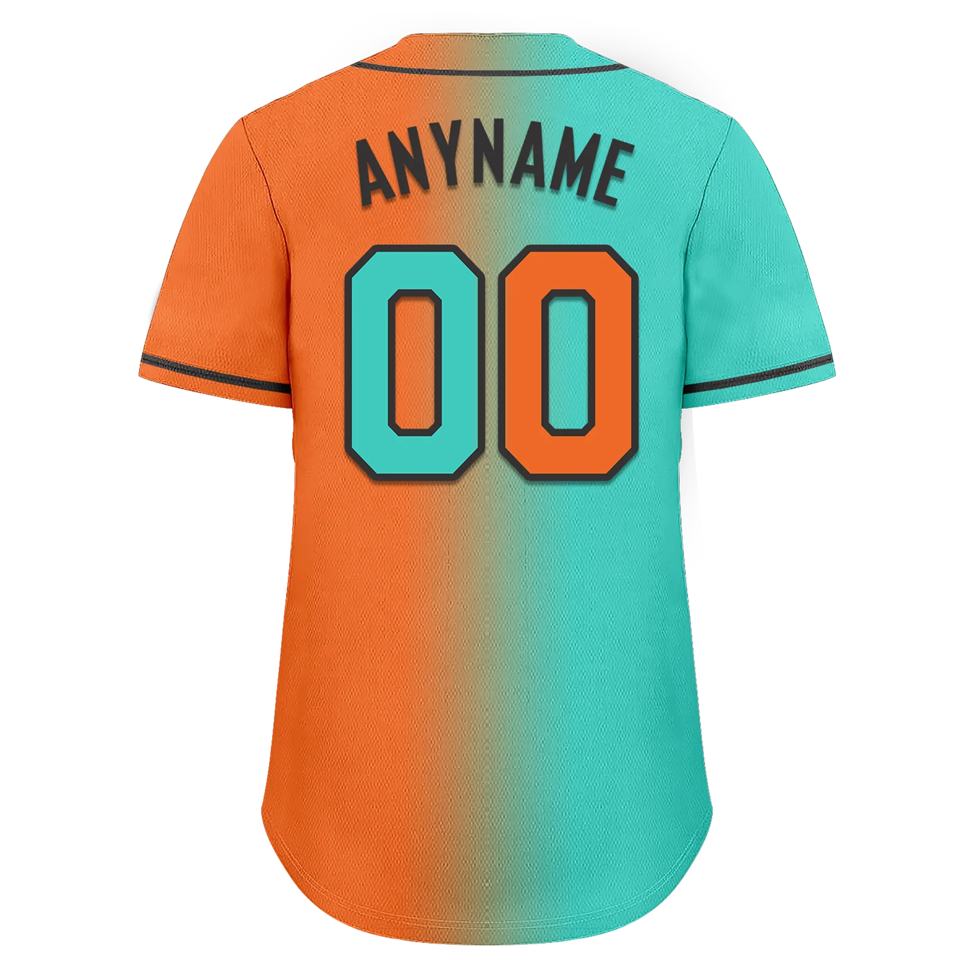 Custom Cyan Orange Gradient Fashion Personalized Authentic Baseball Jersey BSBJ01-D0a7087 - Coolcustomize