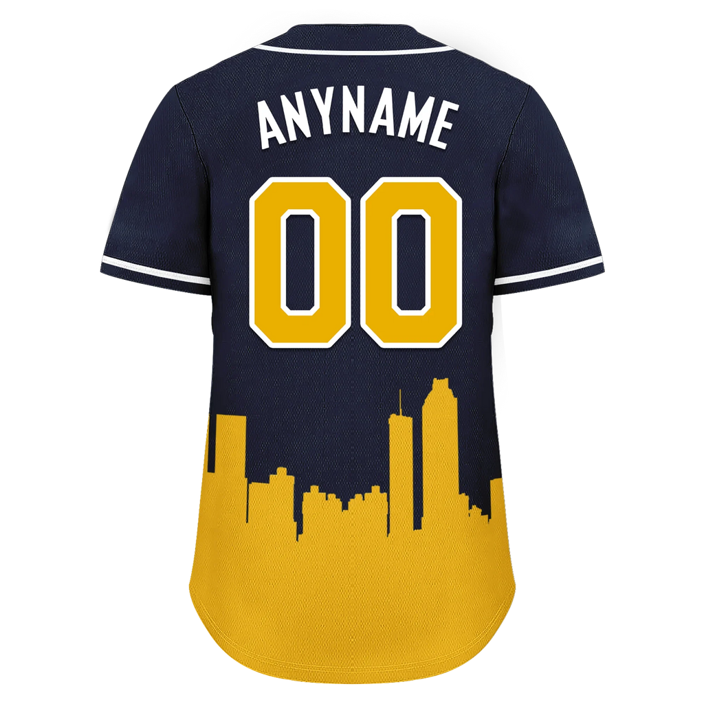 Custom Blue Orange City Edition Personalized Authentic Baseball Jersey BSBJ01-D017134 - Coolcustomize