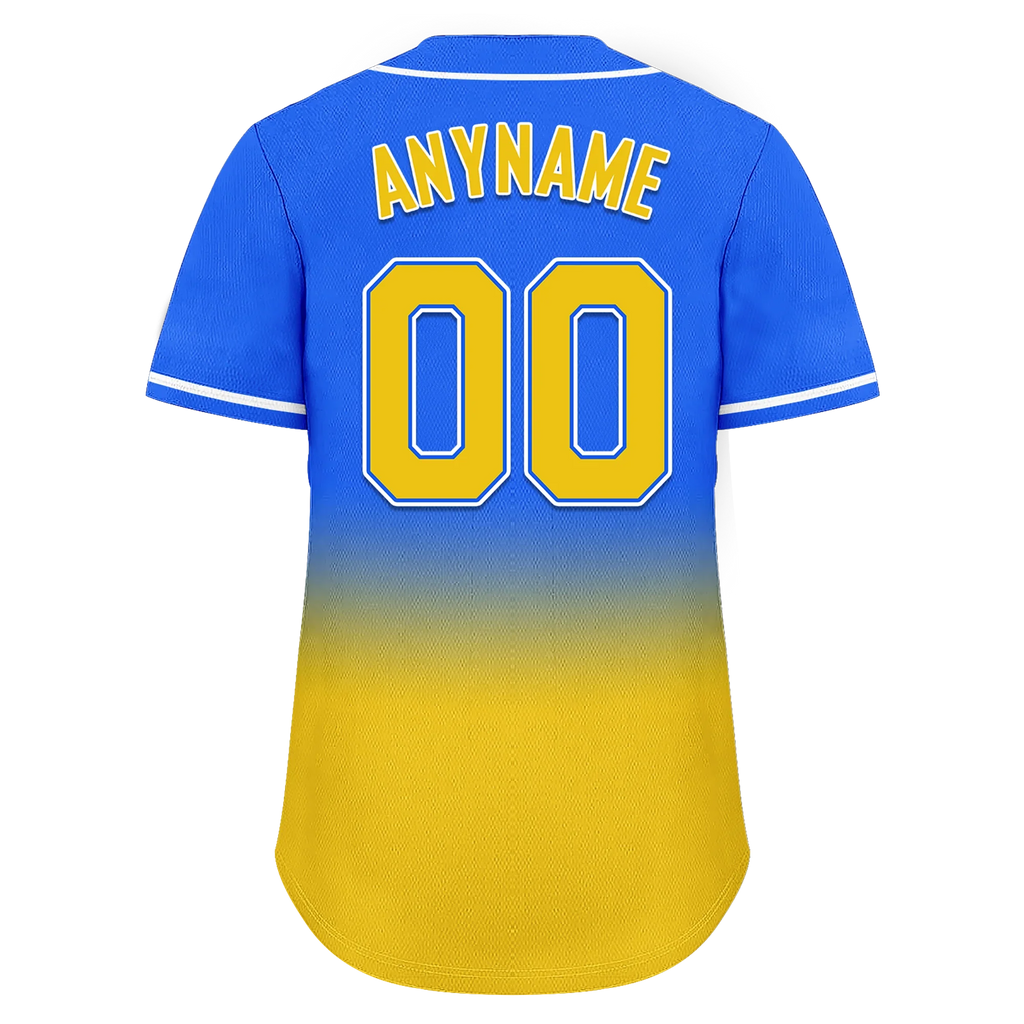 Custom Blue Yellow Fade Fashion Personalized Authentic Baseball Jersey BSBJ01-D0a70c0 - Coolcustomize