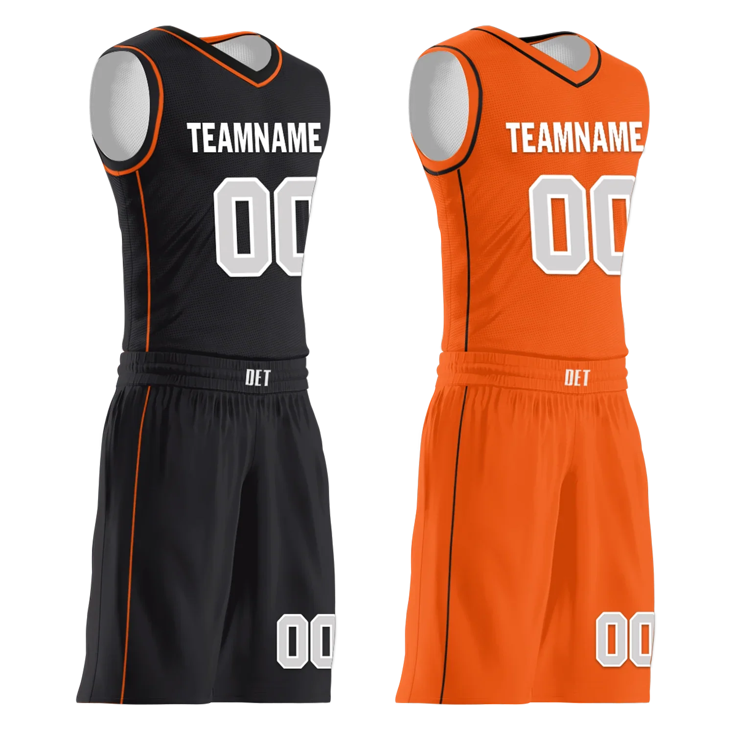 Custom Black Orange Classic Style Reversible Basketball Uniform Personalized Ordinary BBJR-D017019 - Coolcustomize