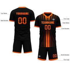 Custom Black Yellow Soccer Sets Jersey Personalized SCJ101-D020131-3