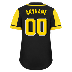 Custom Black Yellow Raglan Sleeves Personalized Authentic Baseball Jersey BSBJ01-D017171