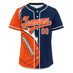 Custom Blue Orange Classic Style Personalized Authentic Baseball Jersey UN002-D0b0a00-a0