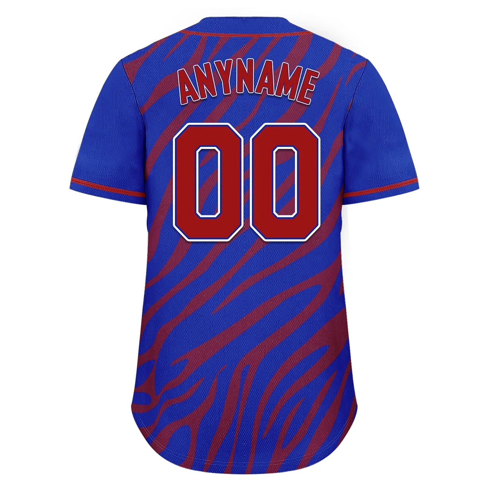 Custom Blue Red Zebra Pattern Personalized Authentic Baseball Jersey BSBJ01-D020201-22 - Coolcustomize