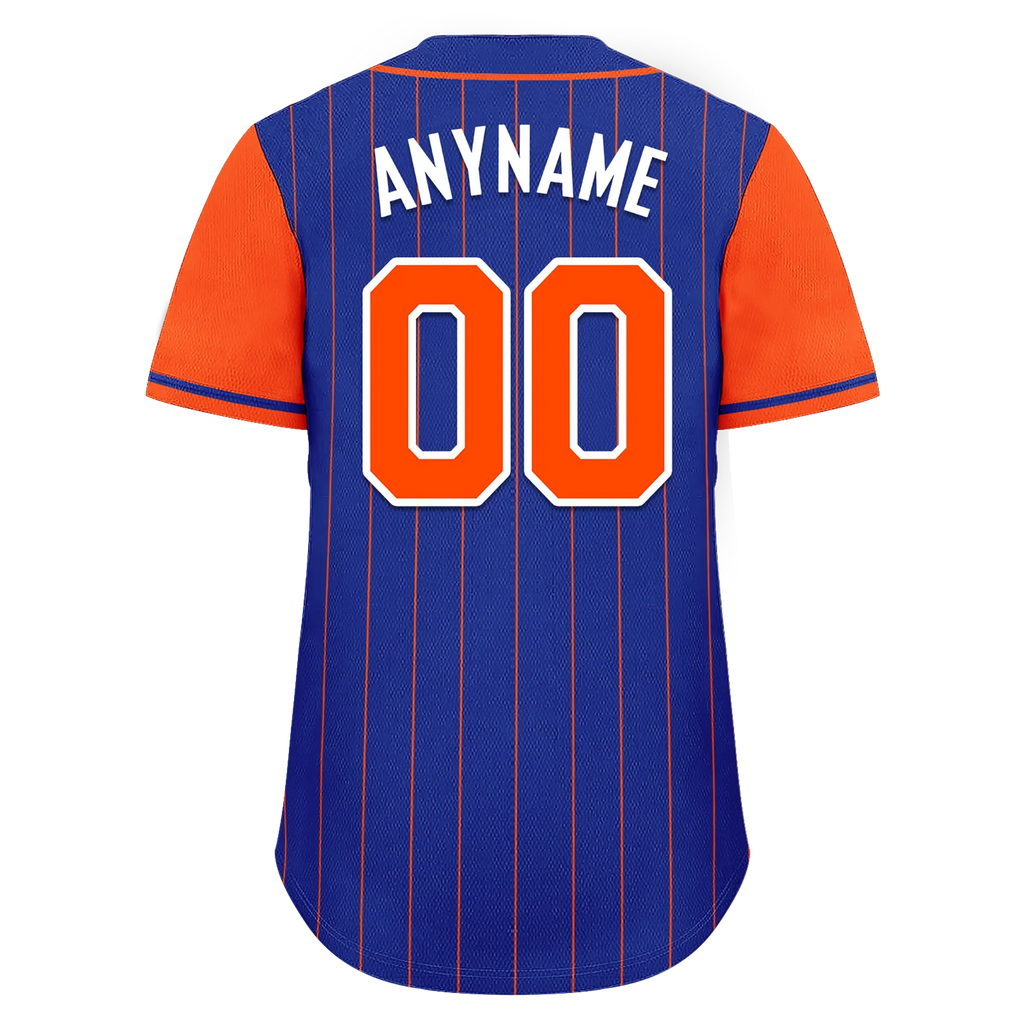 Custom Blue Orange Stripe Fashion Personalized Authentic Baseball Jersey BSBJ01-D017250 - Coolcustomize