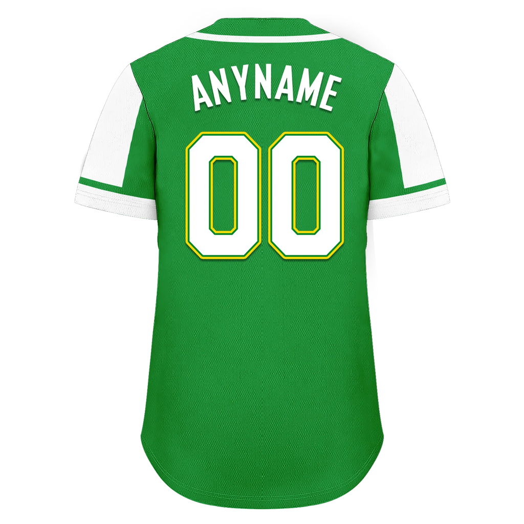 Custom Green White Raglan Sleeves Personalized Authentic Baseball Jersey BSBJ01-D017192 - Coolcustomize