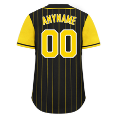 Custom Black Gold Stripe Fashion Personalized Authentic Baseball Jersey BSBJ01-D017217