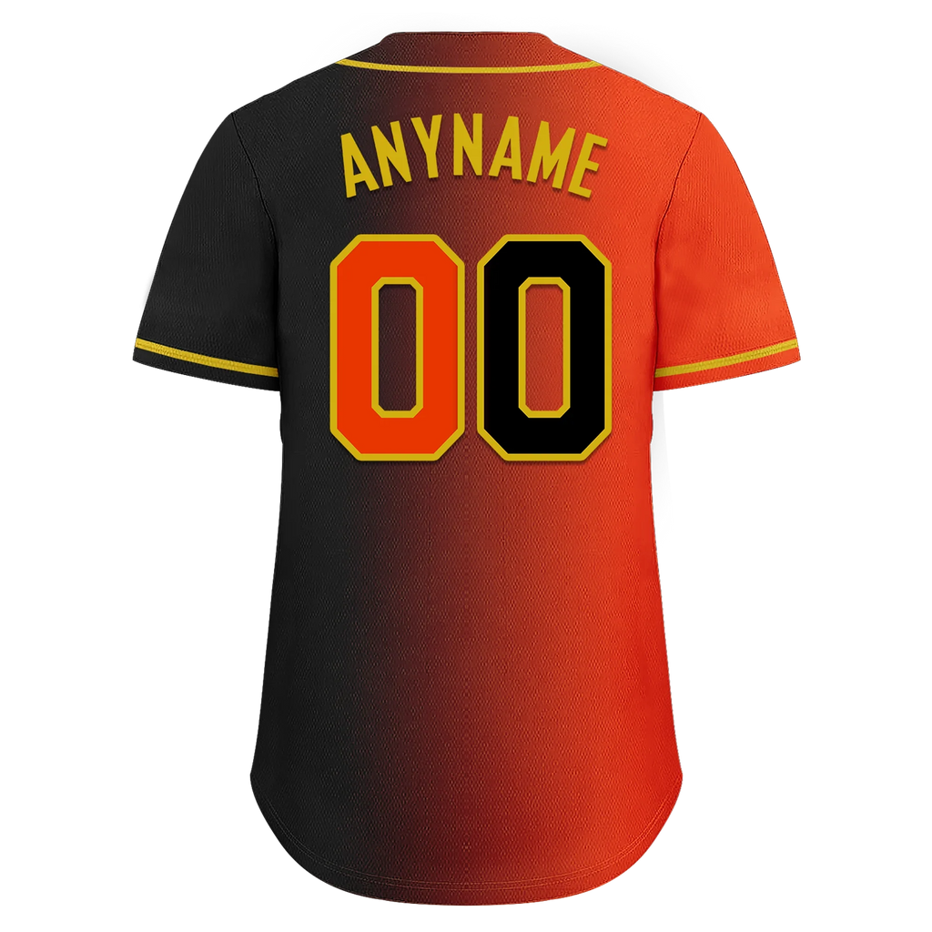 Custom Orange Black Gradient Fashion Personalized Authentic Baseball Jersey BSBJ01-D0a7aa8 - Coolcustomize