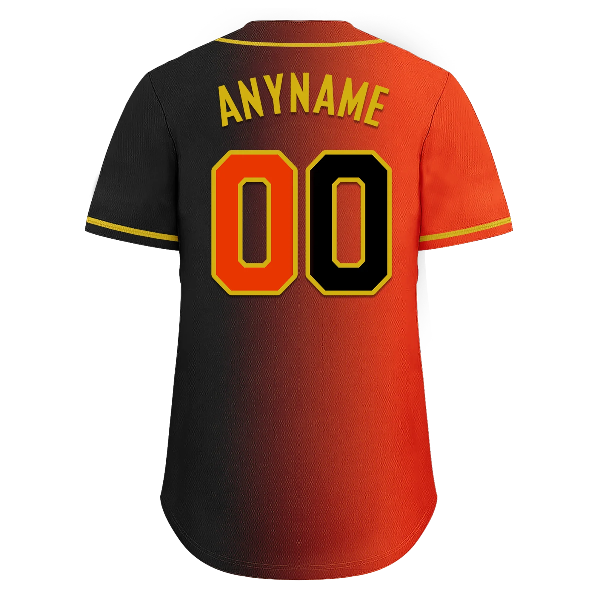 Custom Orange Black Gradient Fashion Personalized Authentic Baseball Jersey BSBJ01-D0a7aa8 - Coolcustomize