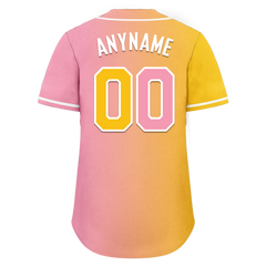 Custom Yellow Pink Gradient Fashion Personalized Authentic Baseball Jersey BSBJ01-D0a7aac