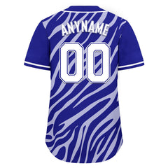 Custom Navy Blue White Zebra Pattern Personalized Authentic Baseball Jersey BSBJ01-D020201-4