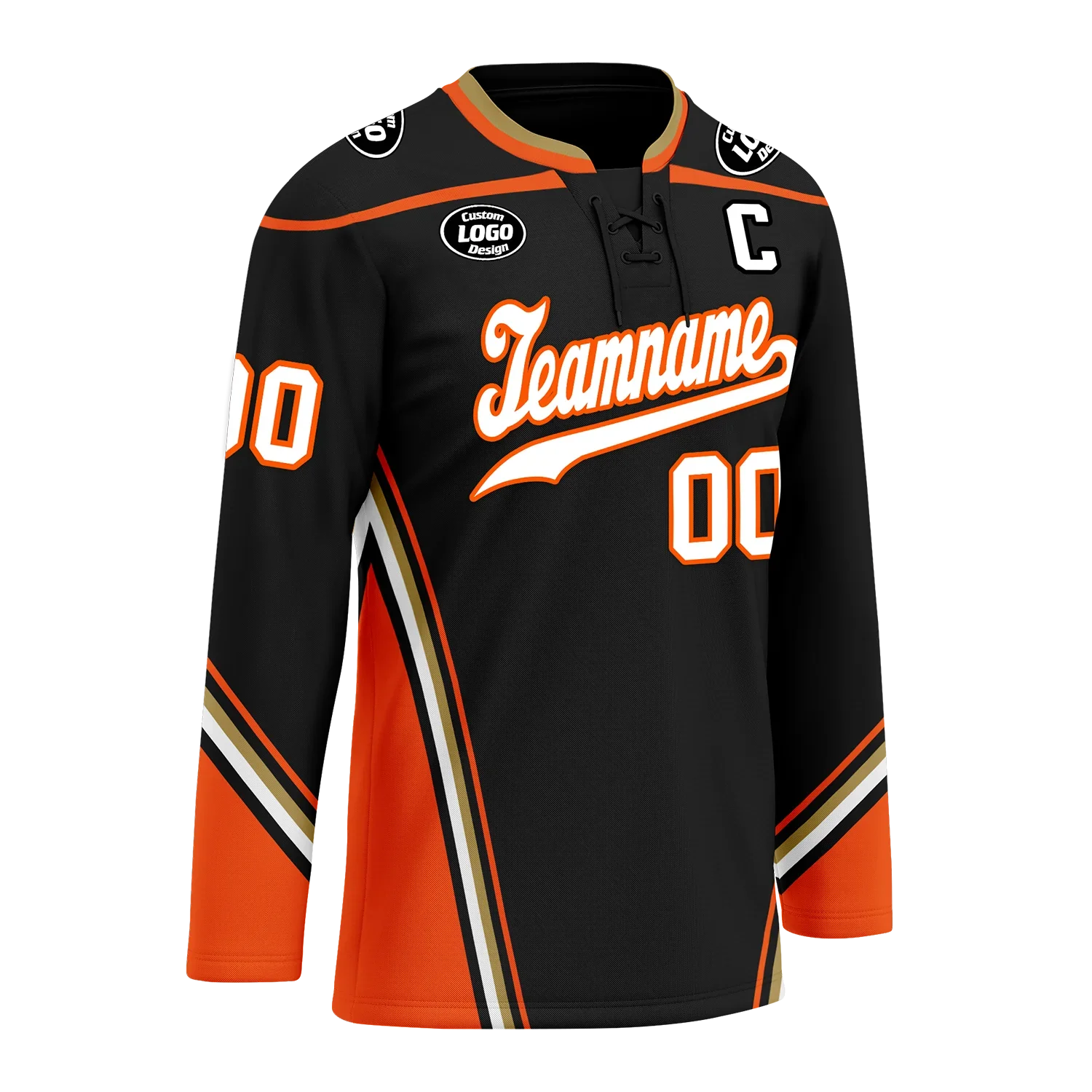 Custom Black Orange Personalized Hockey Jersey HCKJ01-D0a70d8 - Coolcustomize