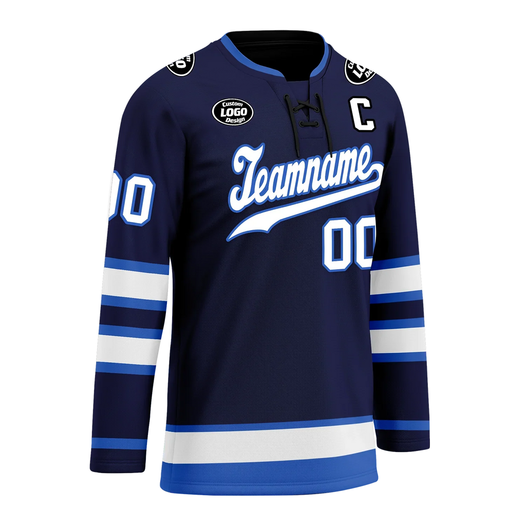 Custom Blue Personalized Hockey Jersey HCKJ01-D0a70d9 - Coolcustomize