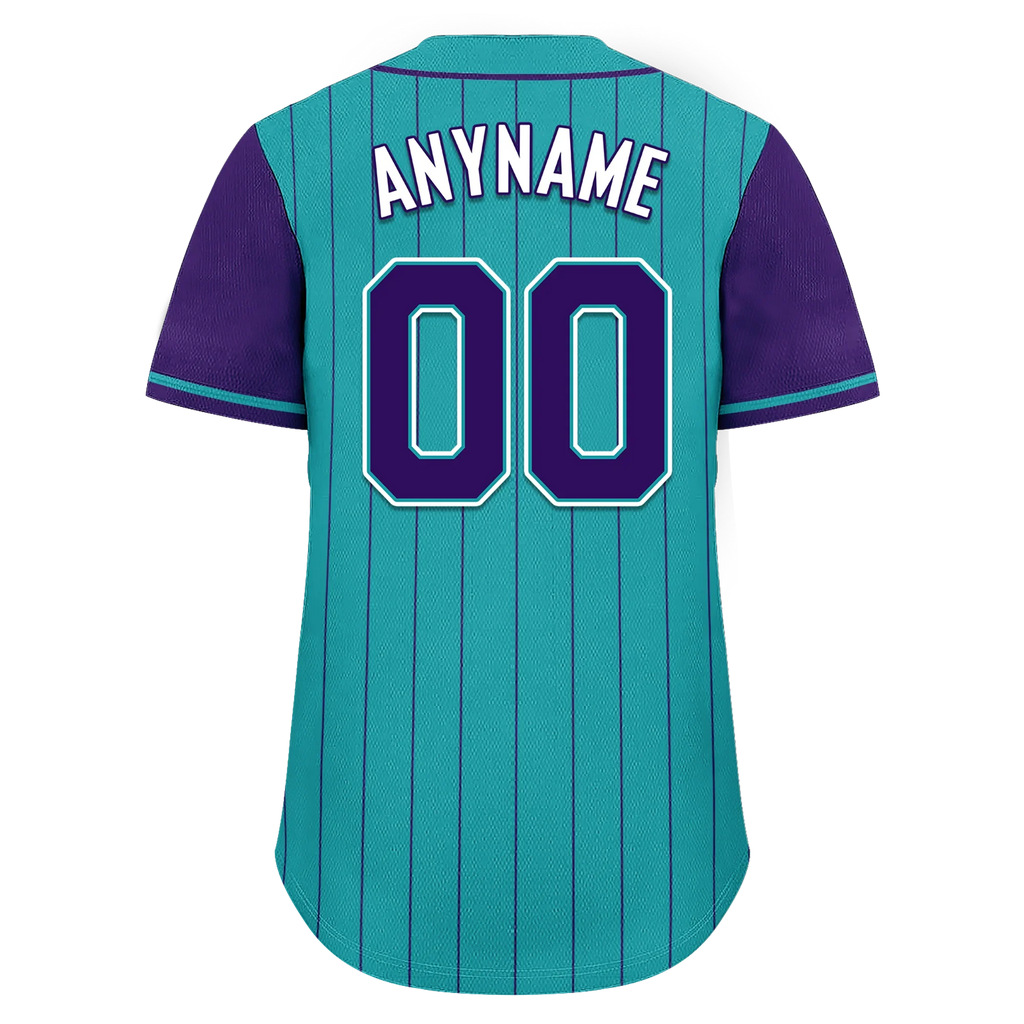 Custom Cyan Purple Stripe Fashion Personalized Authentic Baseball Jersey BSBJ01-D017247 - Coolcustomize