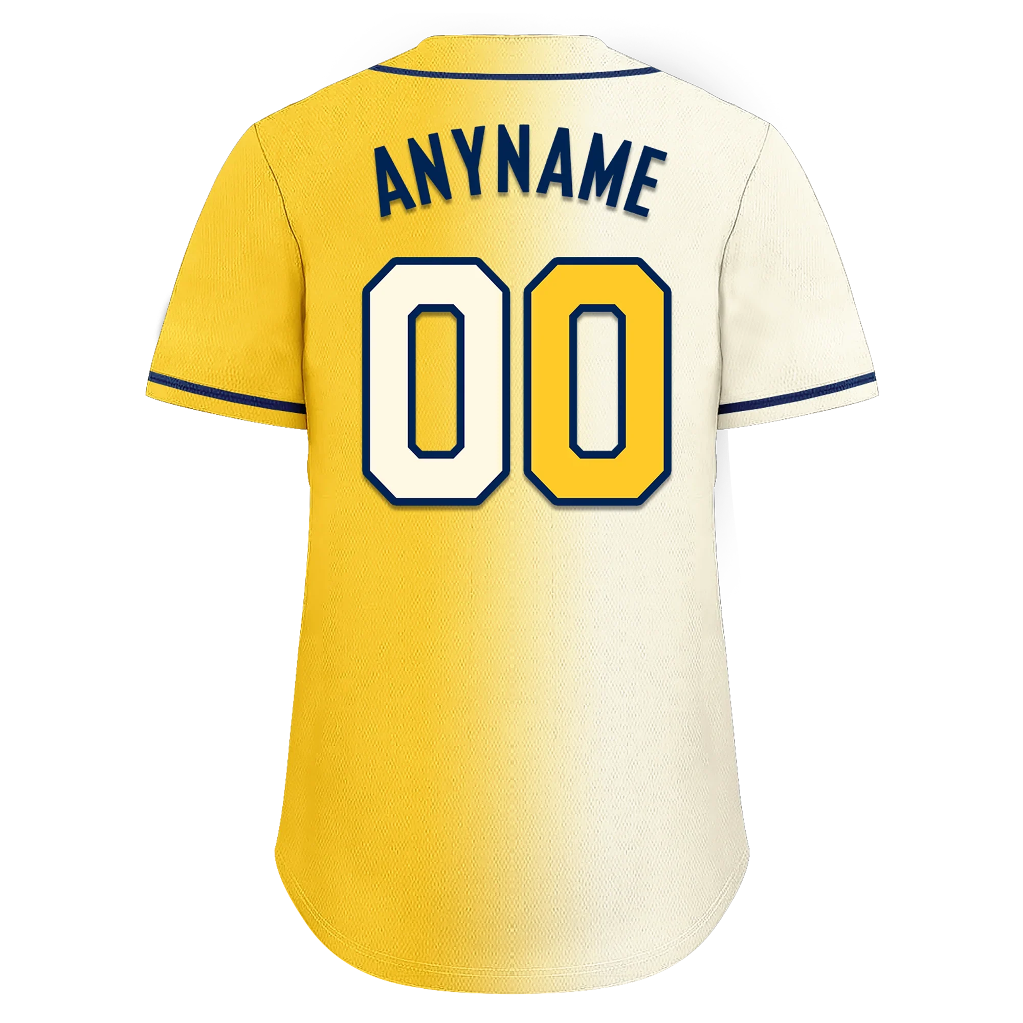 Custom White Yellow Gradient Fashion Personalized Authentic Baseball Jersey BSBJ01-D0a709f - Coolcustomize