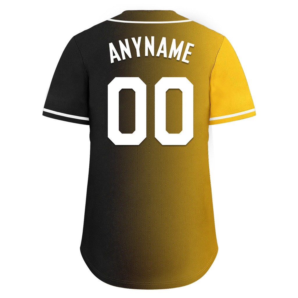 Custom Yellow Black Gradient Fashion Personalized Authentic Baseball Jersey BSBJ01-D0a7a00 - Coolcustomize
