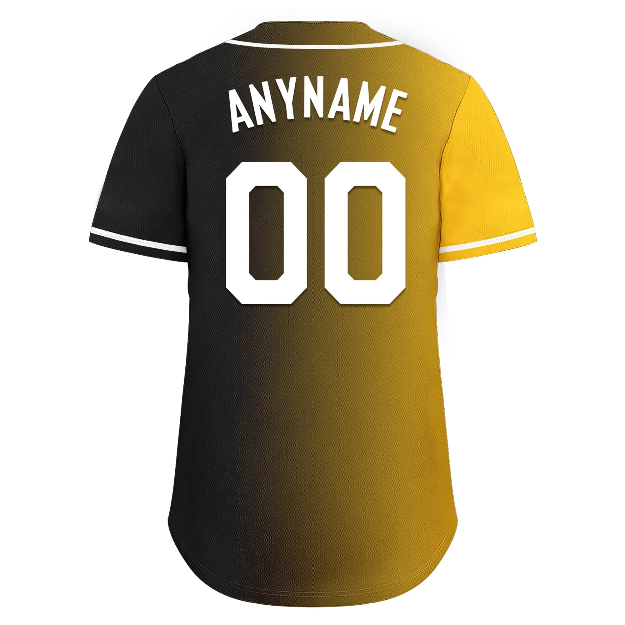 Custom Yellow Black Gradient Fashion Personalized Authentic Baseball Jersey BSBJ01-D0a7a00 - Coolcustomize