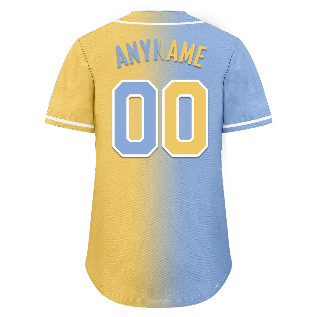 Custom Blue Yellow Gradient Fashion Personalized Authentic Baseball Jersey BSBJ01-D0a7079 - Coolcustomize