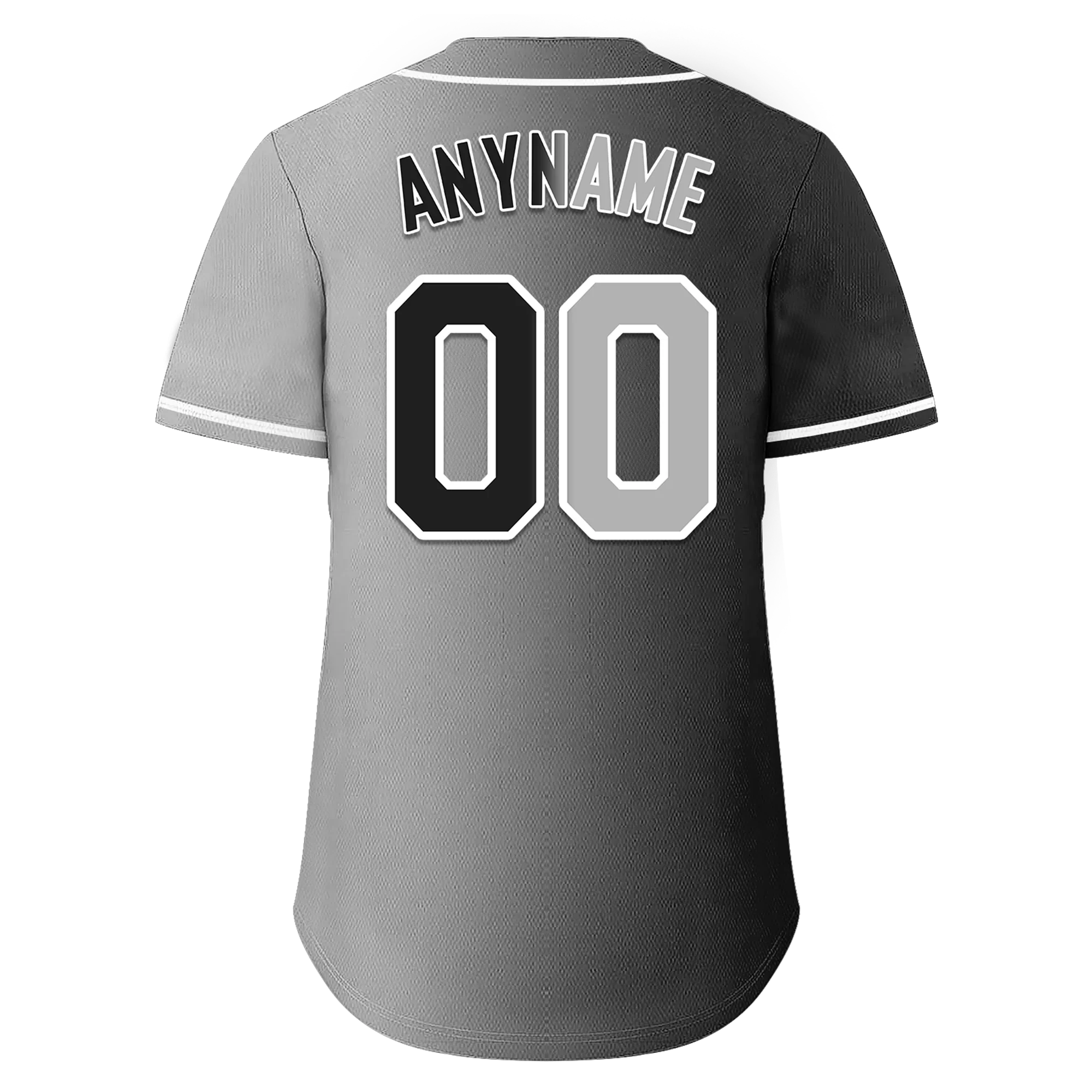 Custom Black Grey Gradient Fashion Personalized Authentic Baseball Jersey BSBJ01-D0a7a07 - Coolcustomize