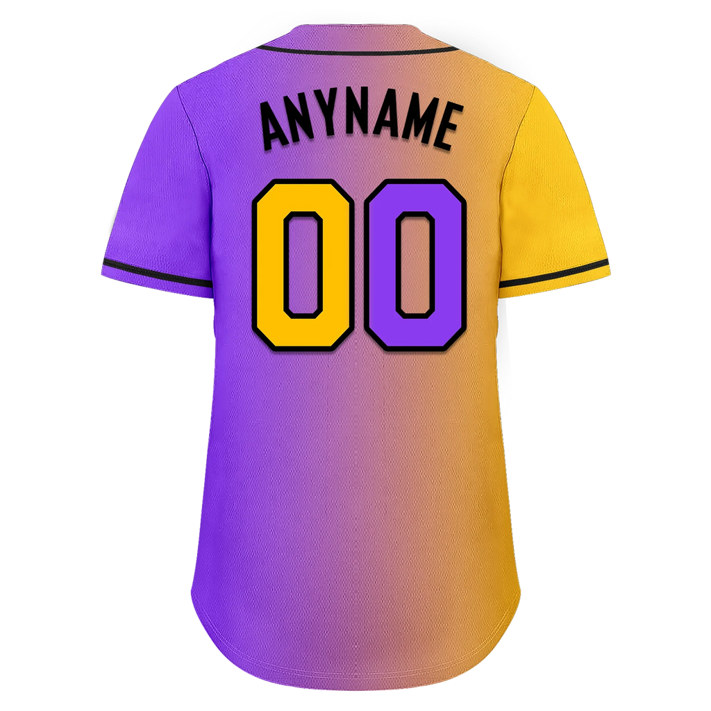 Custom Yellow Pink Gradient Fashion Personalized Authentic Baseball Jersey BSBJ01-D0a7a0a - Coolcustomize