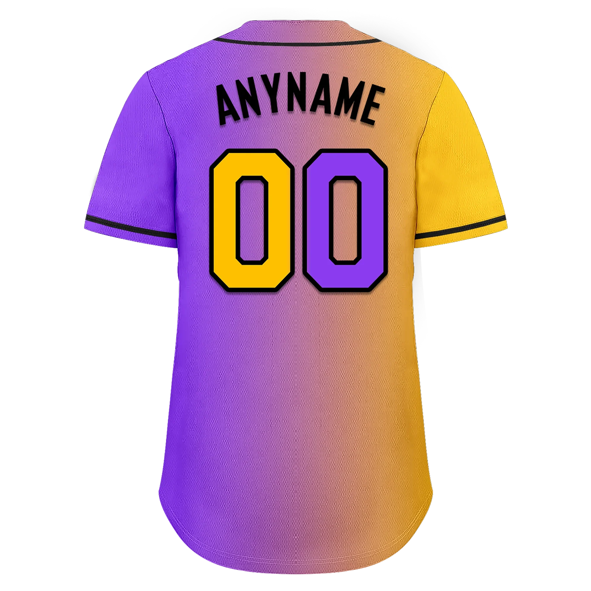 Custom Yellow Pink Gradient Fashion Personalized Authentic Baseball Jersey BSBJ01-D0a7a0a - Coolcustomize