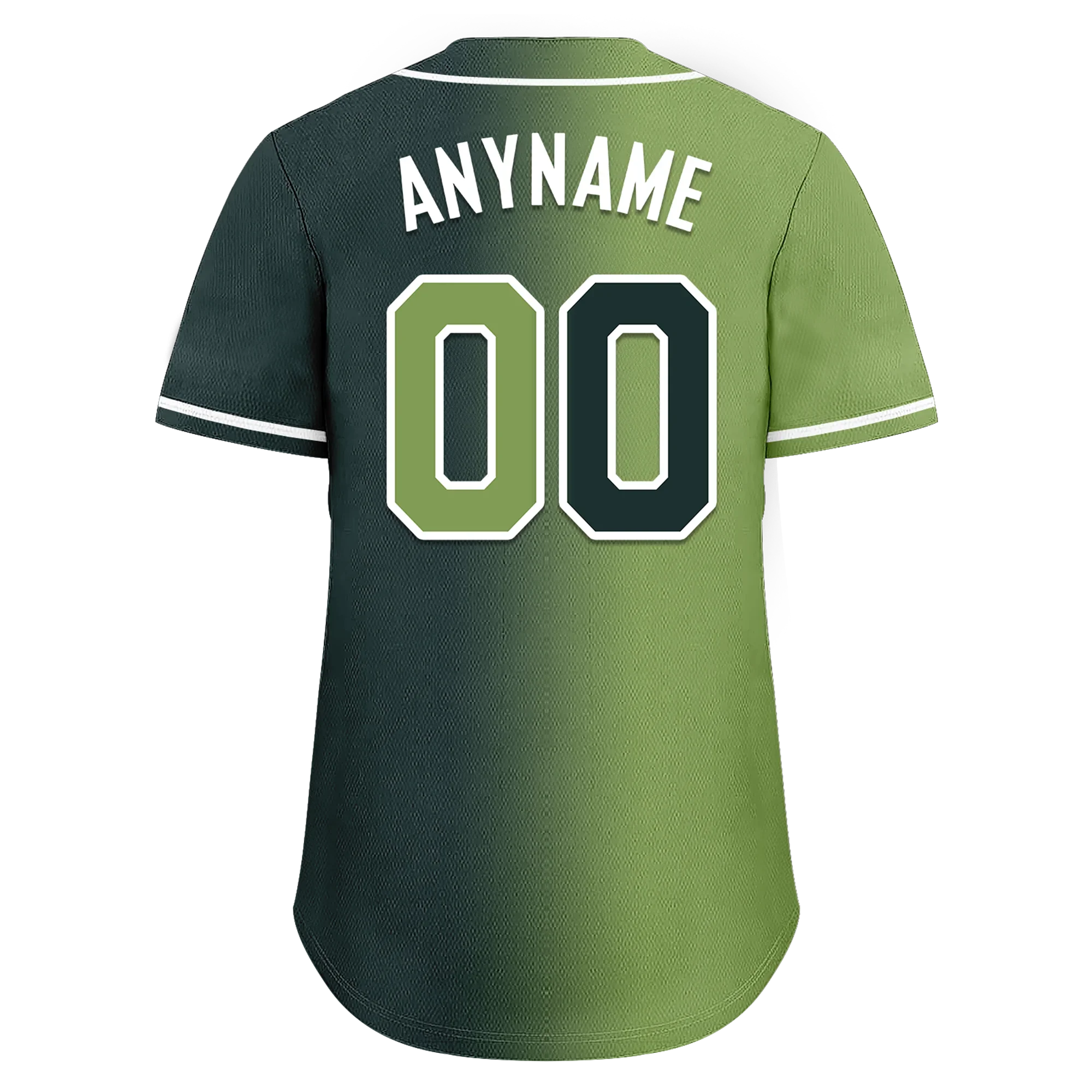 Custom Green Gradient Fashion Personalized Authentic Baseball Jersey BSBJ01-D0a708c - Coolcustomize