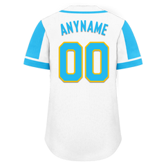 Custom White Blue Raglan Sleeves Personalized Authentic Baseball Jersey BSBJ01-D017167