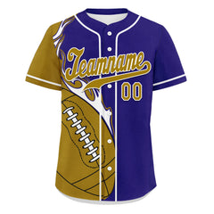 Custom Blue Yellow Classic Style Personalized Authentic Baseball Jersey UN002-D0b0a00-c