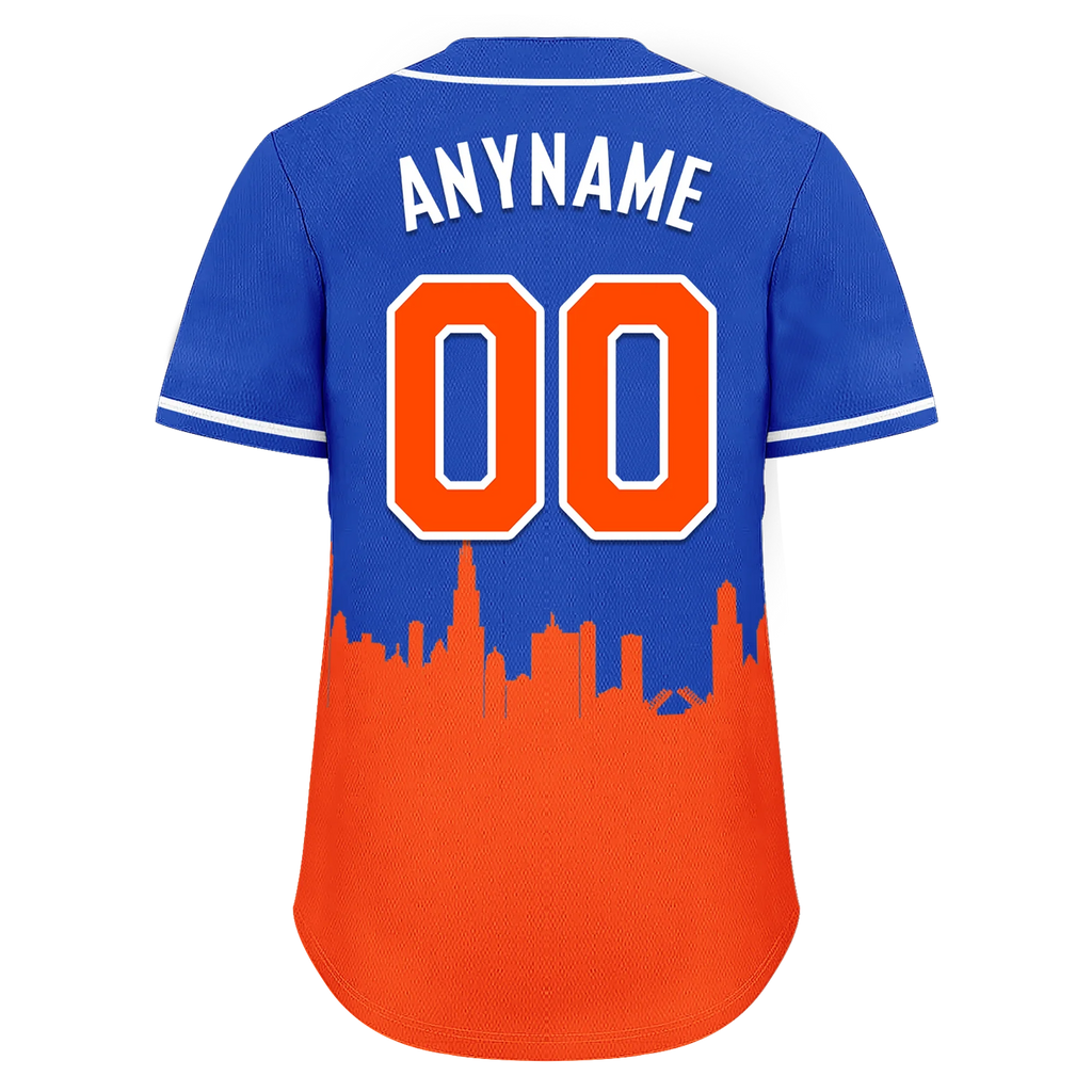 Custom Blue Orange City Edition Personalized Authentic Baseball Jersey BSBJ01-D017128 - Coolcustomize
