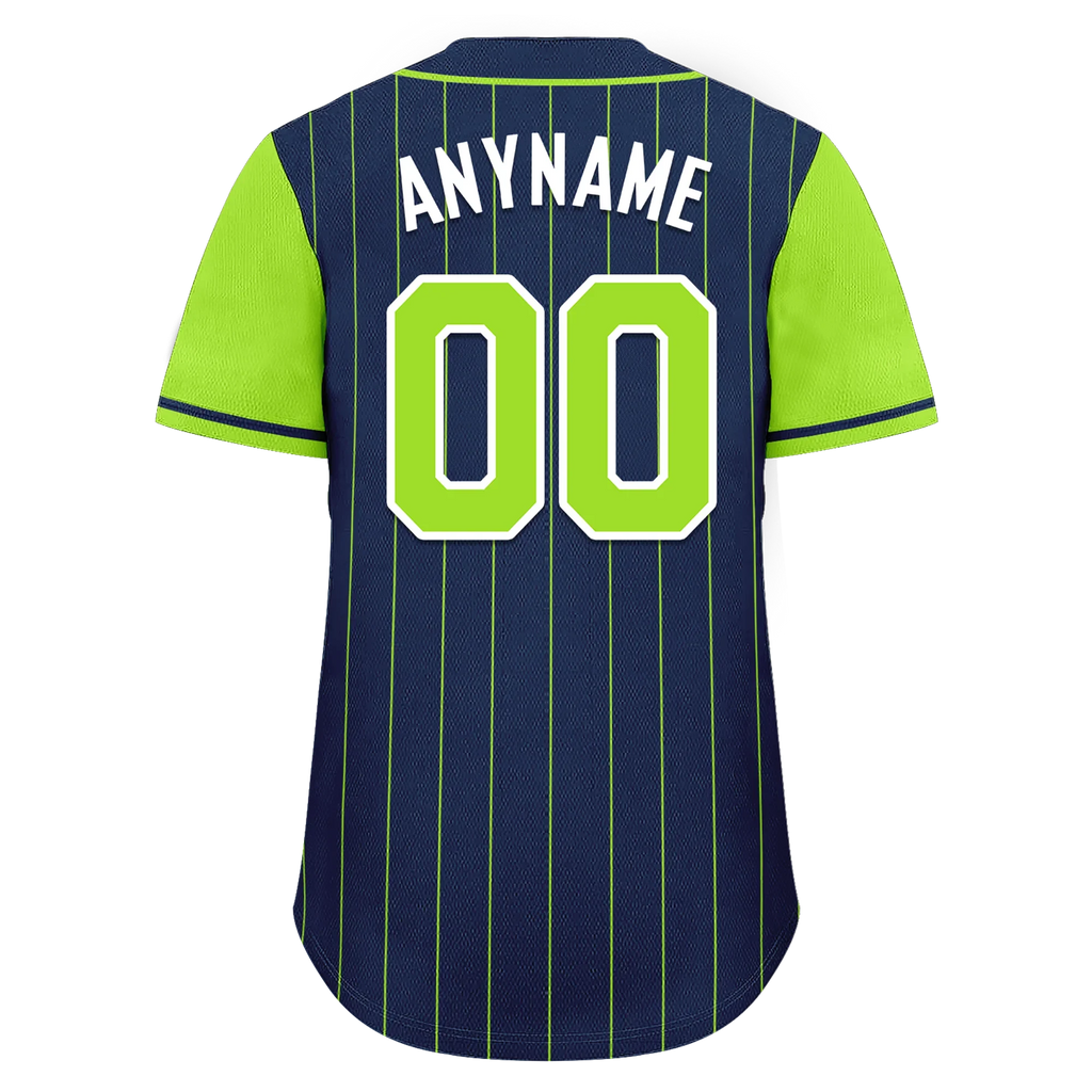 Custom Blue Green Stripe Fashion Personalized Authentic Baseball Jersey BSBJ01-D017231 - Coolcustomize