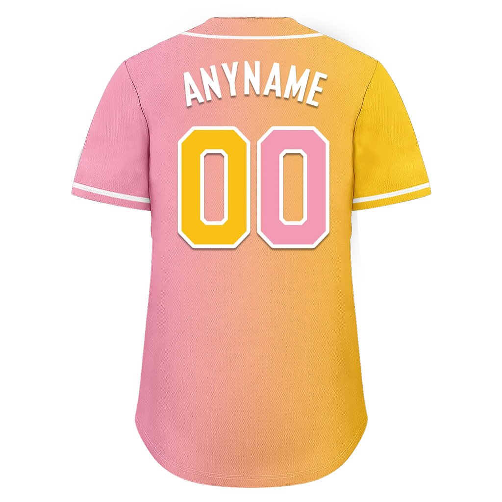 Custom Yellow Pink Gradient Fashion Personalized Authentic Baseball Jersey BSBJ01-D0a7aac - Coolcustomize