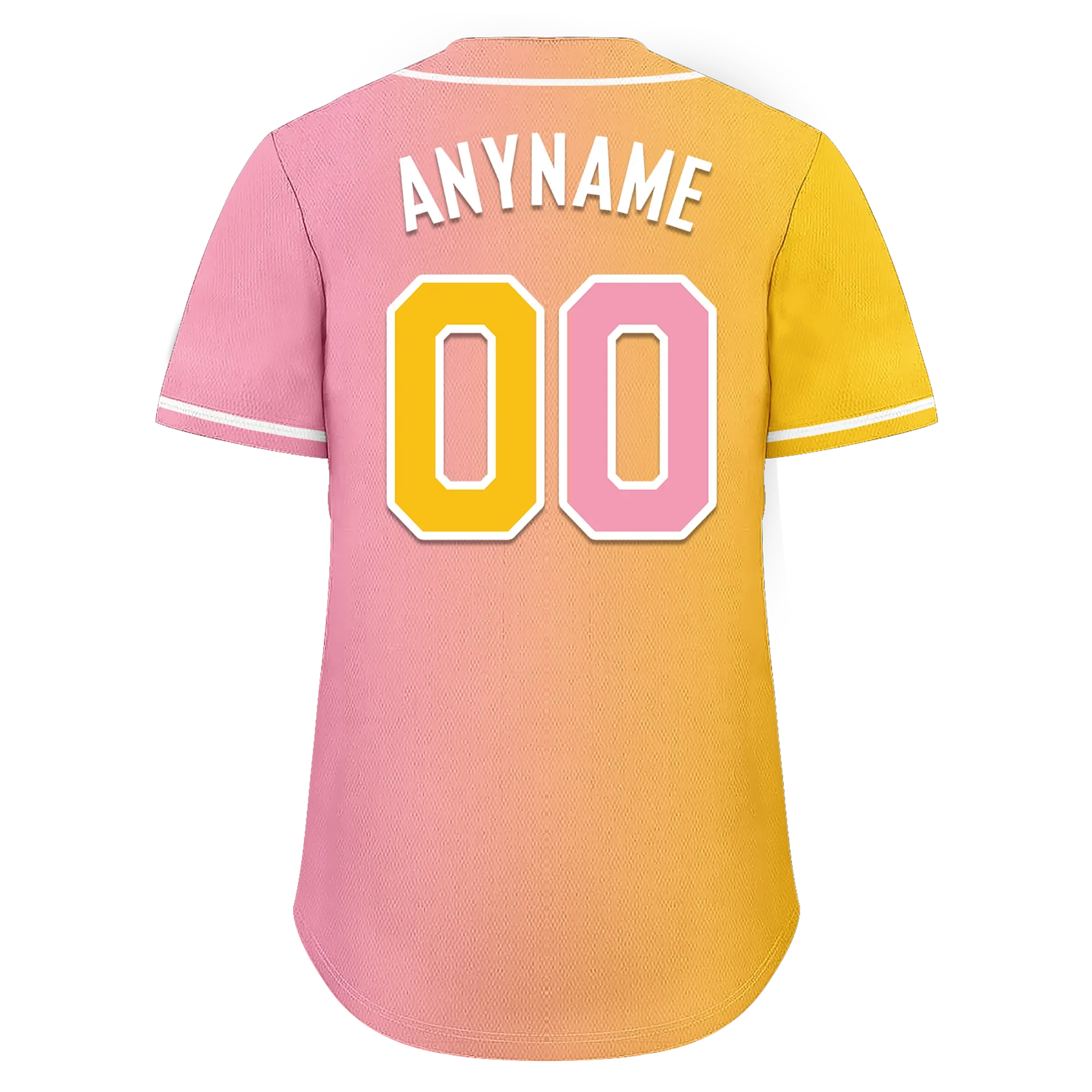 Custom Yellow Pink Gradient Fashion Personalized Authentic Baseball Jersey BSBJ01-D0a7aac - Coolcustomize