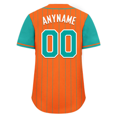 Custom Orange Cyan Stripe Fashion Personalized Authentic Baseball Jersey BSBJ01-D017234