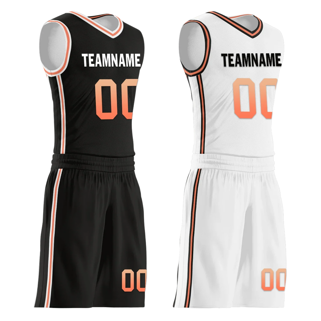 Custom Black White Classic Style Reversible Basketball Uniform Personalized Ordinary BBJR-D017028 - Coolcustomize